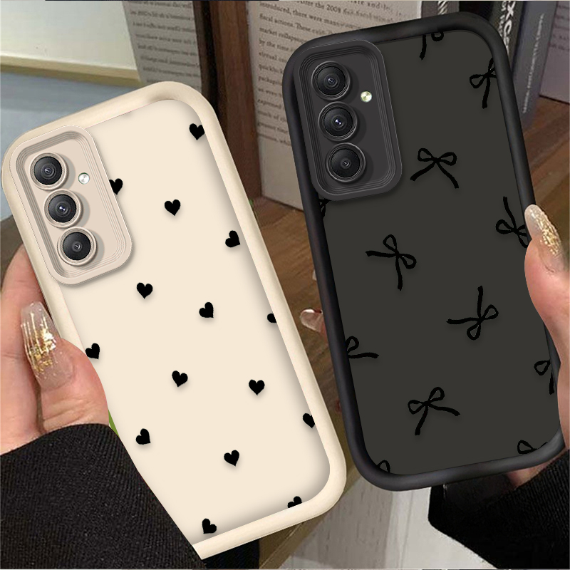 Phone Cases For Samsung - Black Love Heart Bowknot Case for