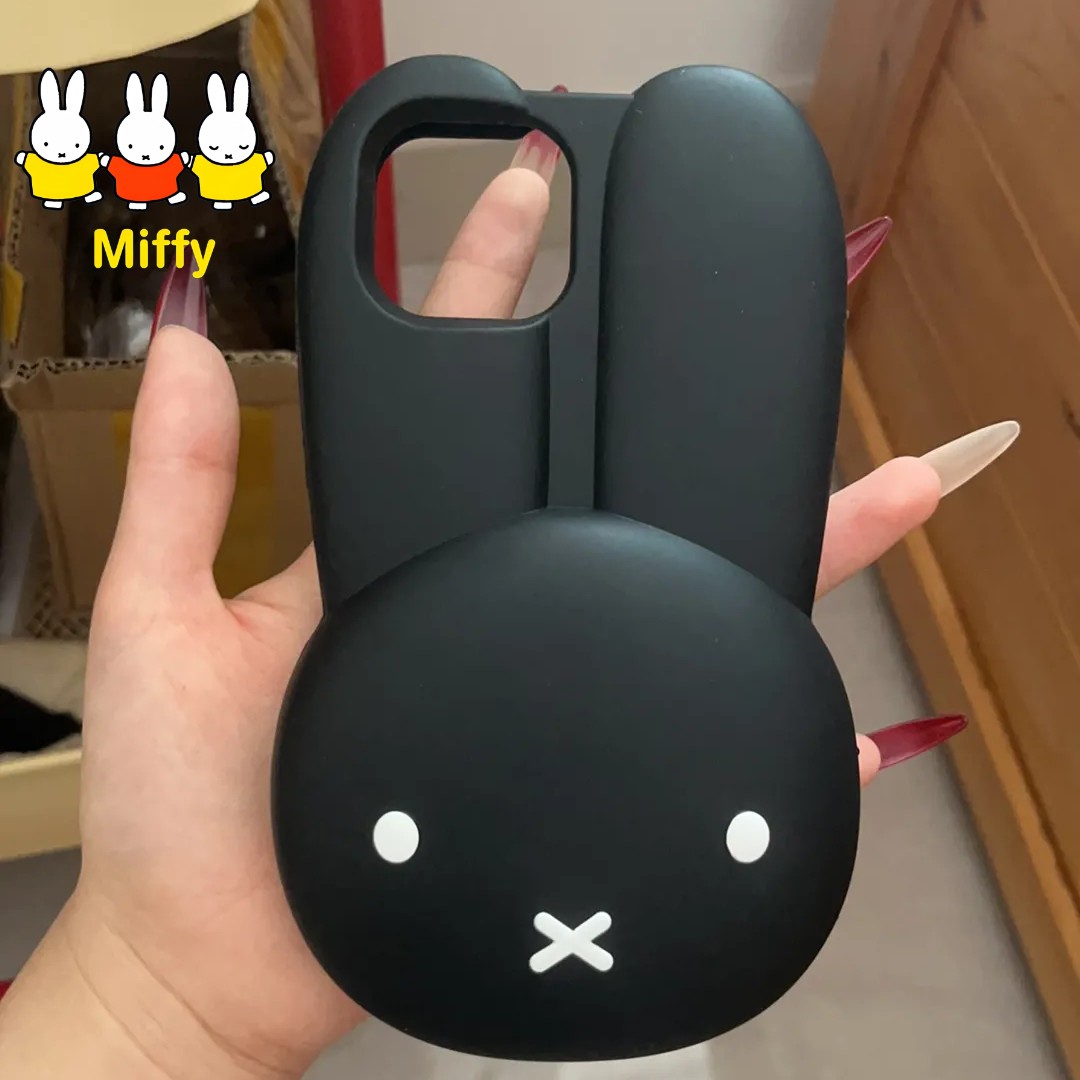 Phone Cases Big W - Miffy Rabbit Black Silicone Phone Case
