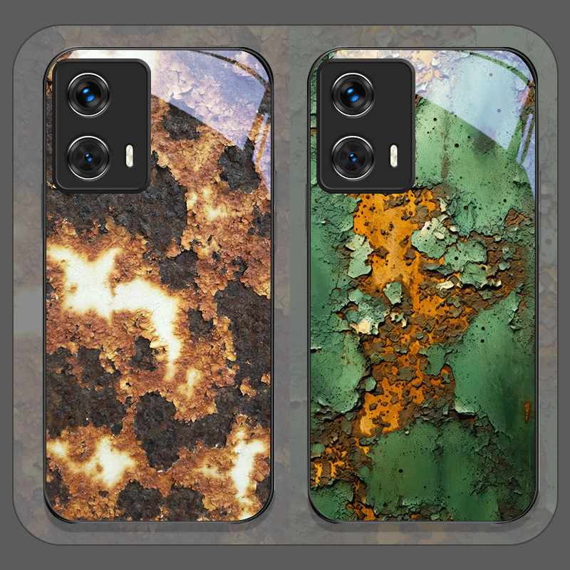 Phone Cases For Motorola - Creative Rusty Metal Surface Pattern Tempered