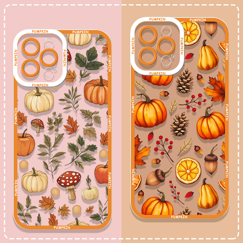 Phone Cases For Motorola - Retro Autumn Maple Leaf Pumpkin Pattern