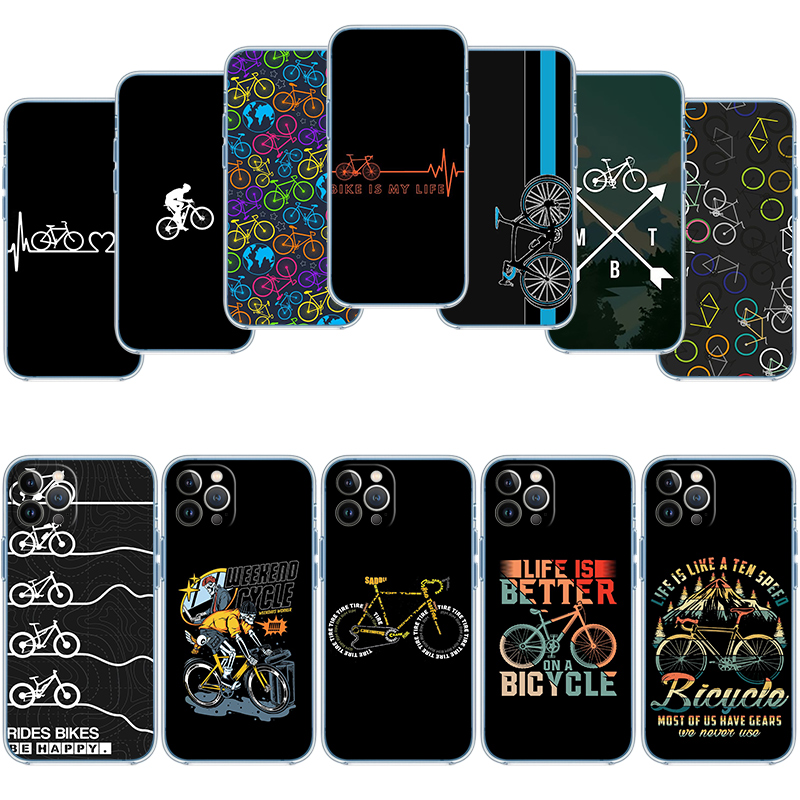 Phone Cases For Motorola - IO16 Cycling Bicycle Transparent Phone Case