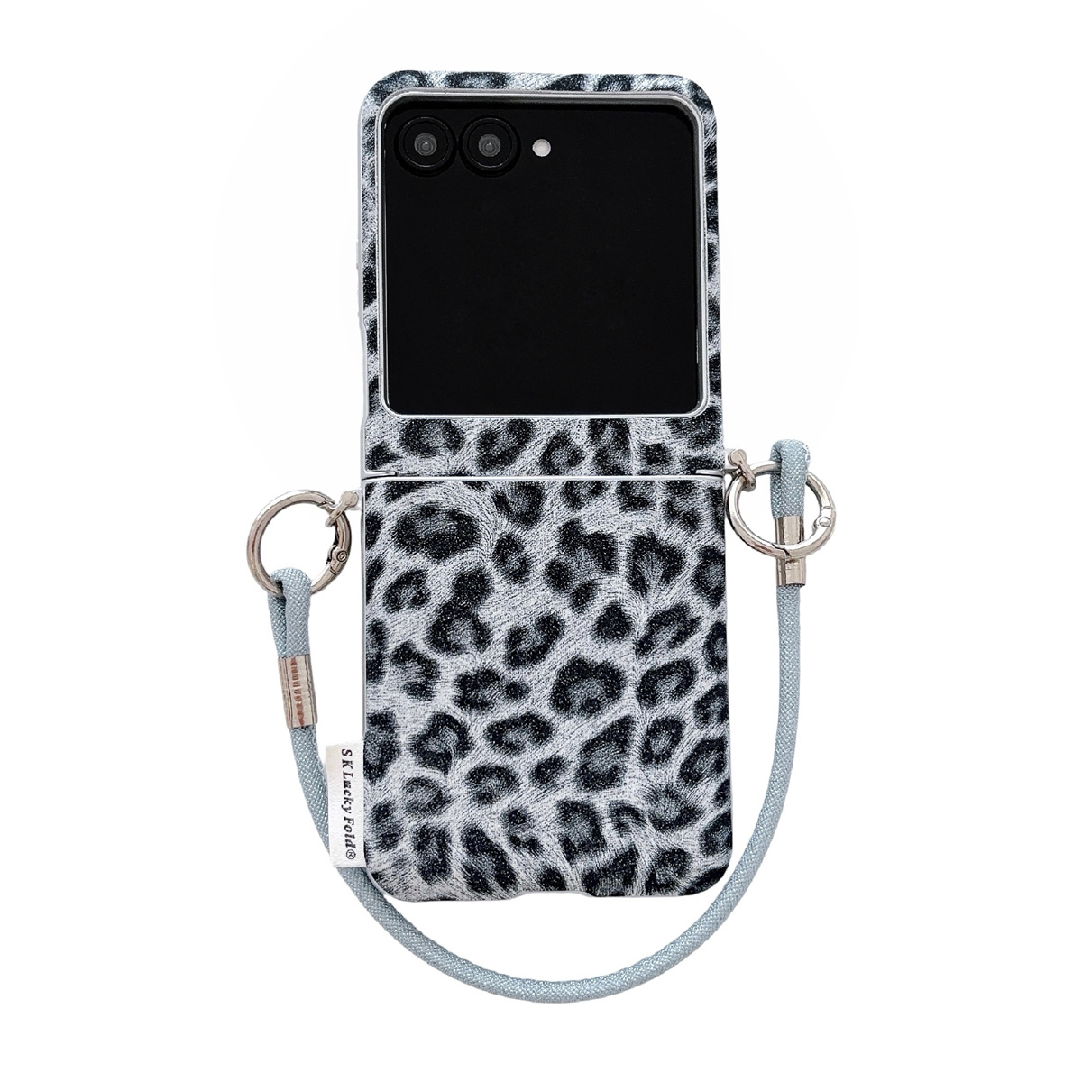 Flip Leather Case - Wrist Strap Leopard Pattern Leather Case