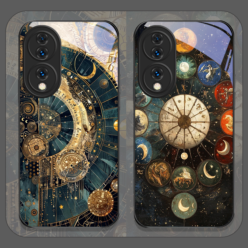 Phone Cases Honor - Stylish Stars Moon Constellations Pattern Tempered