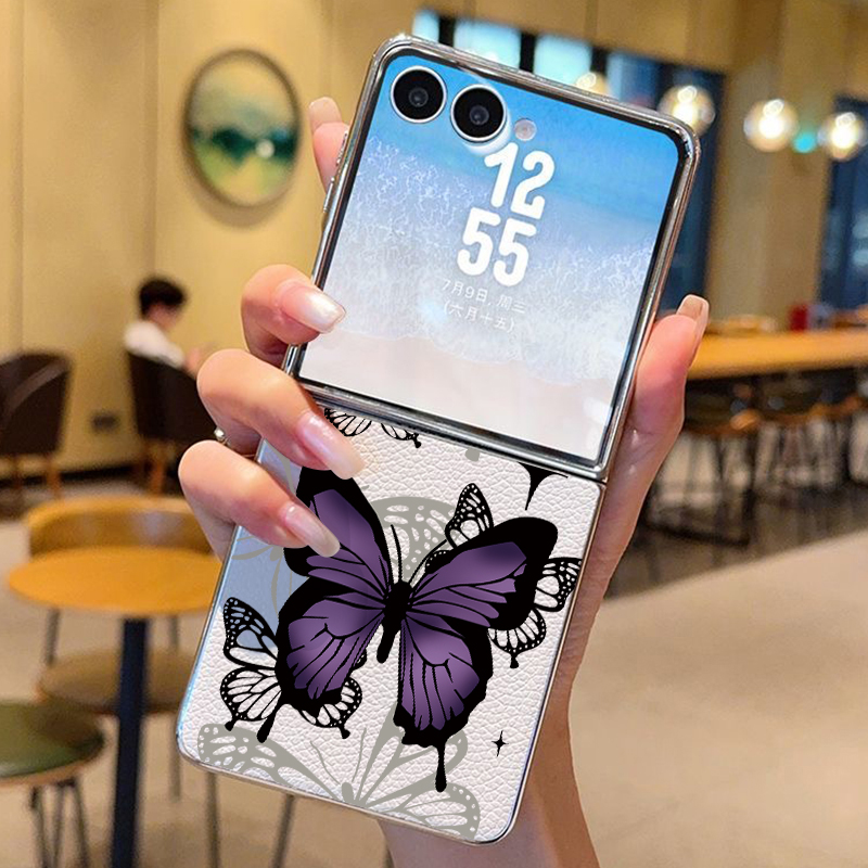 Purple Butterfly PU Leather Ph - Flip Leather Case review and price