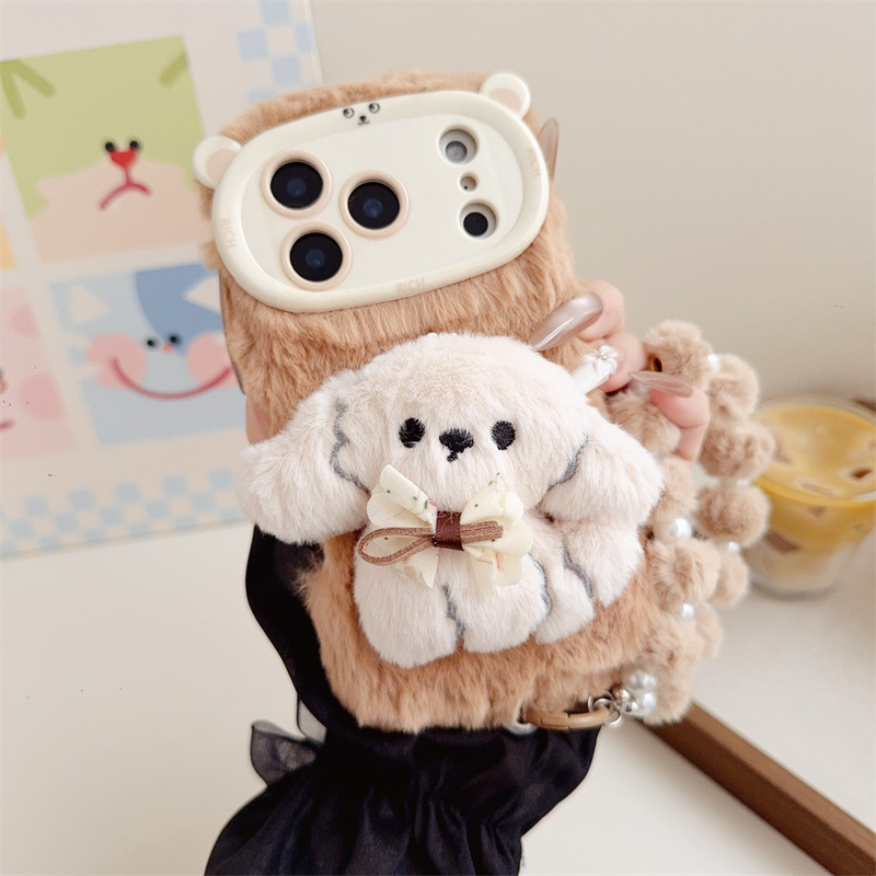 3D Cartoon Bowknot Puppy Warm  - Phone Cases For Iphone 11 review and price