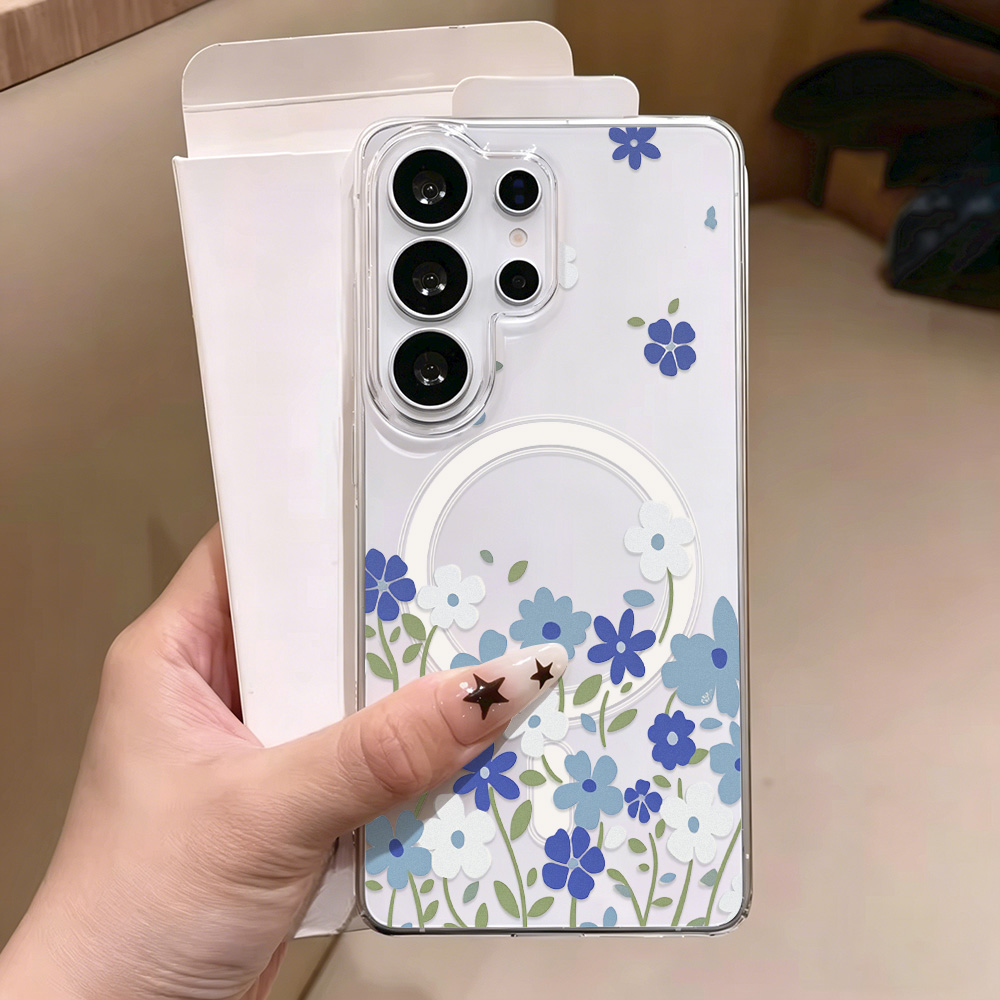 Blue Flower Magnetic Phone Cas - Phone Cases Quality review and price