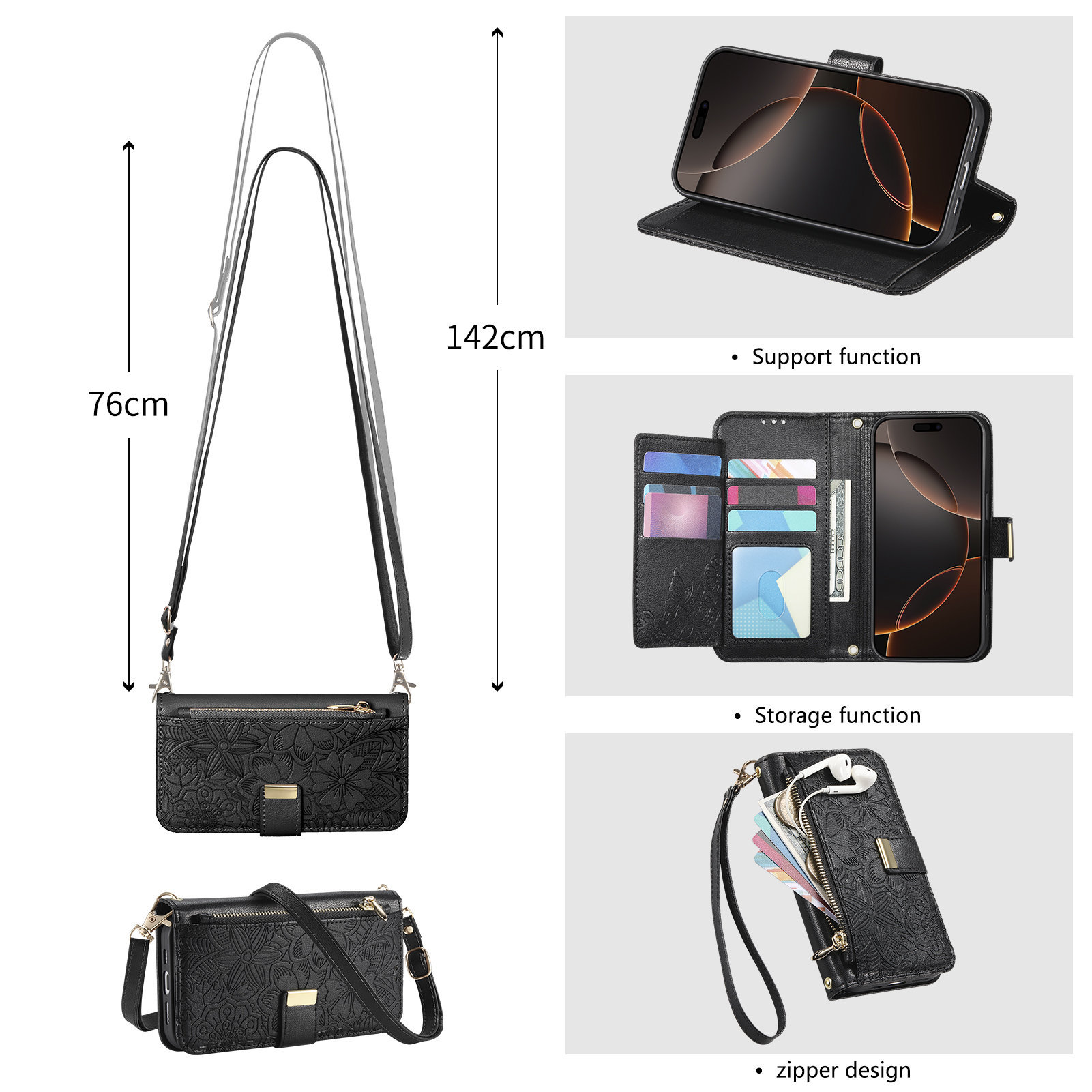 Leather Zipper Crossbody Flip  - Flip Leather Case review and price