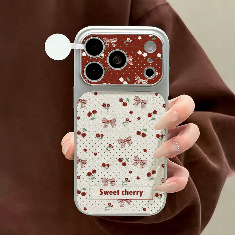 Sweet Cherry Bow Leather Phone - Phone Cases Quality review and price