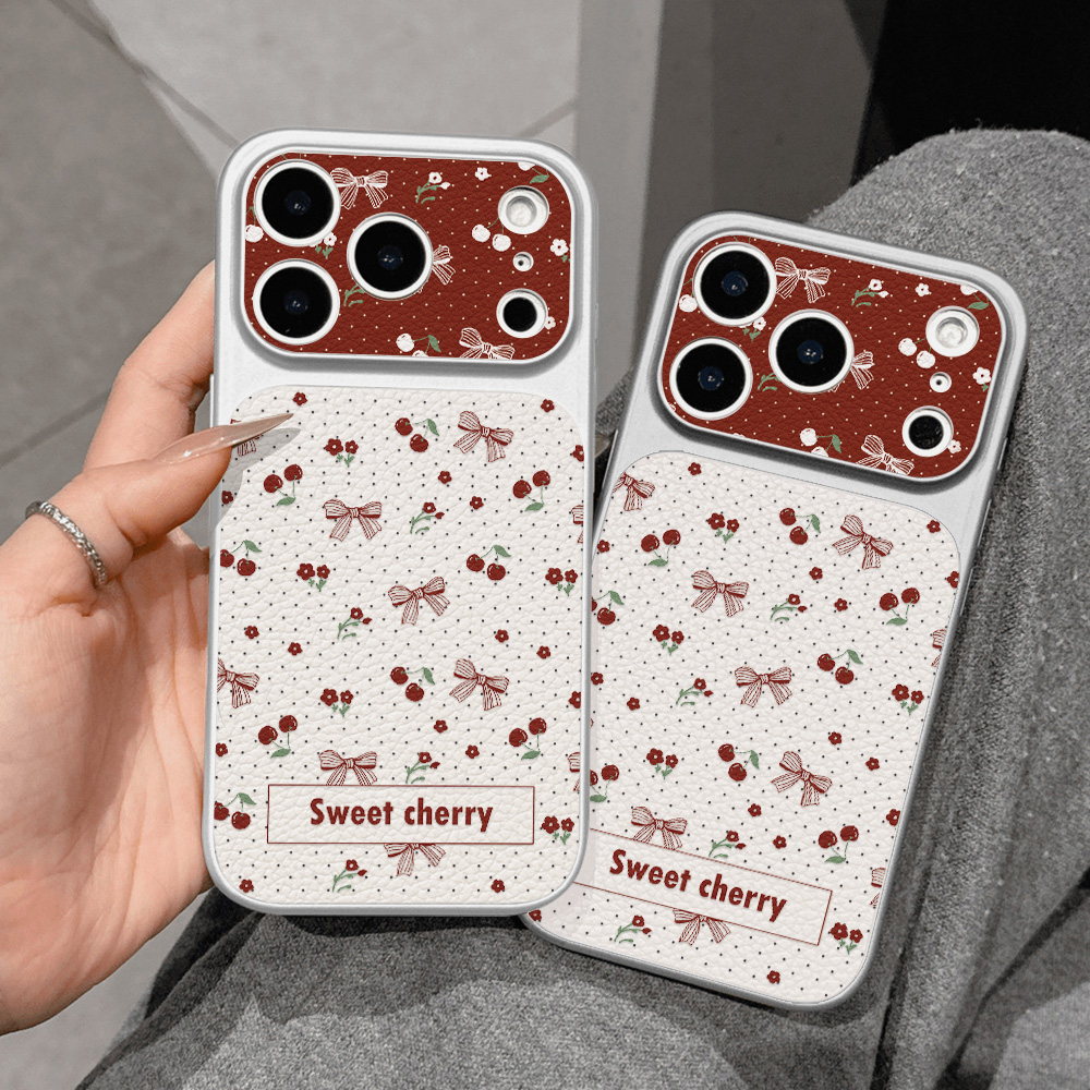 Sweet Cherry Bow Leather Phone - Phone Cases Quality review and price