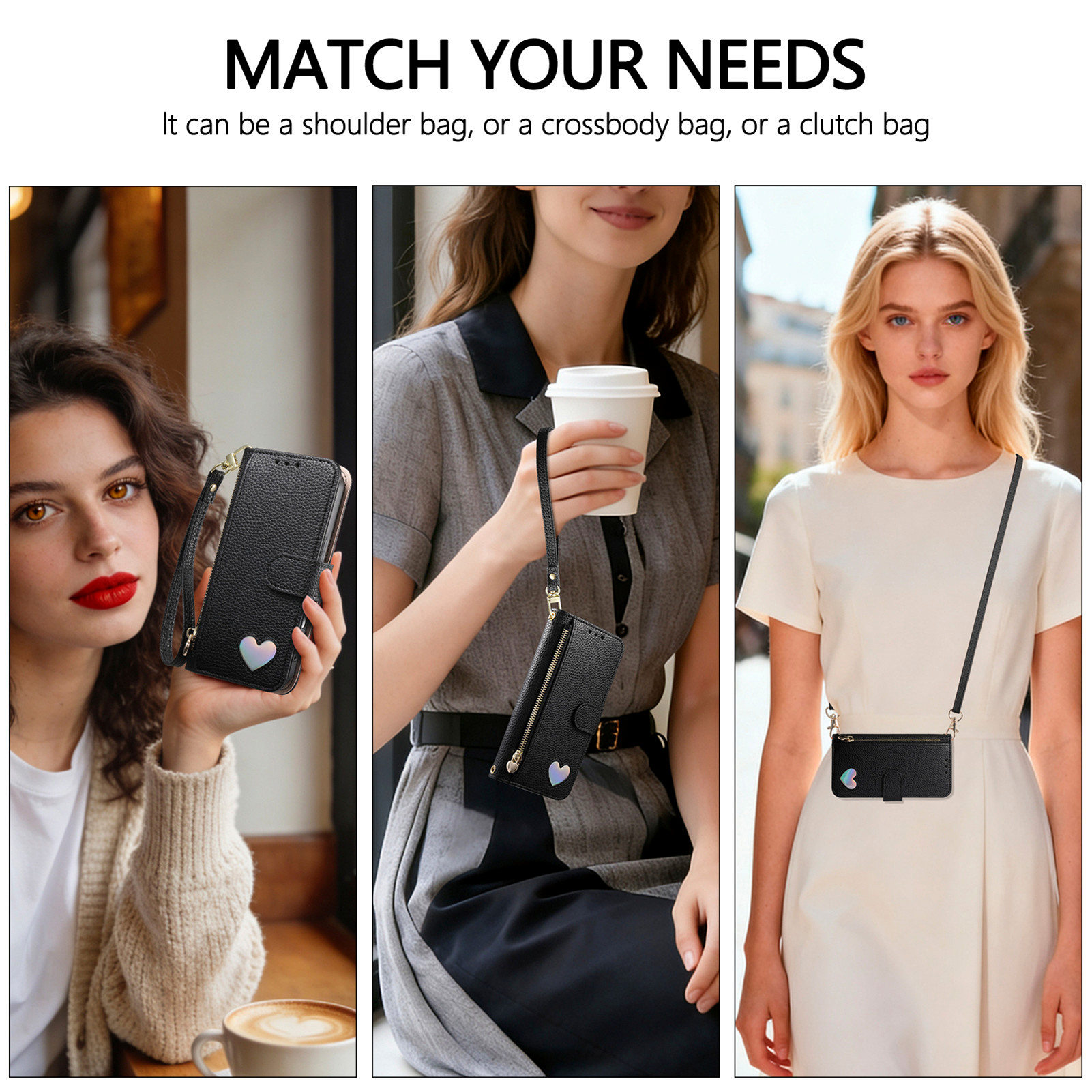PU Leather Zipper Crossbody Wr - Flip Leather Case review and price