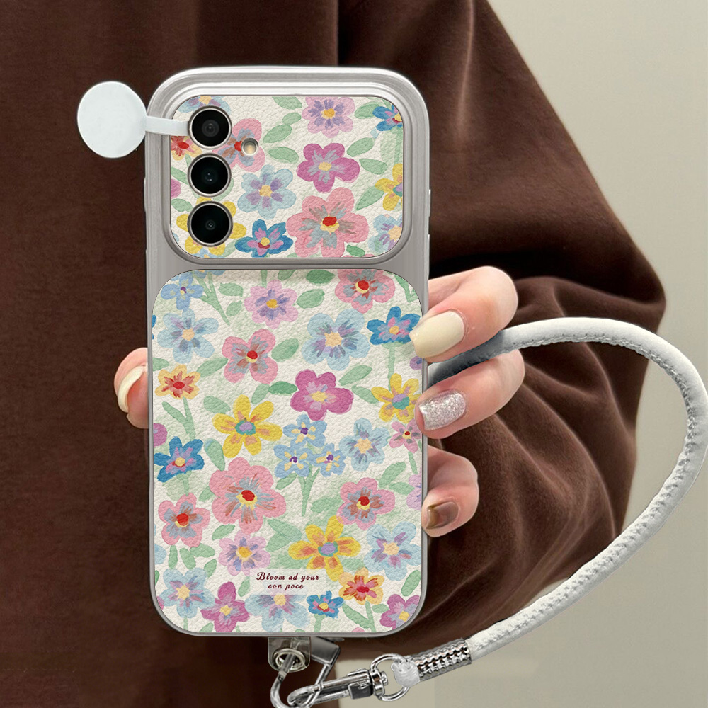 Colorful Floral Leather Phone  - Phone Cases For Samsung review and price
