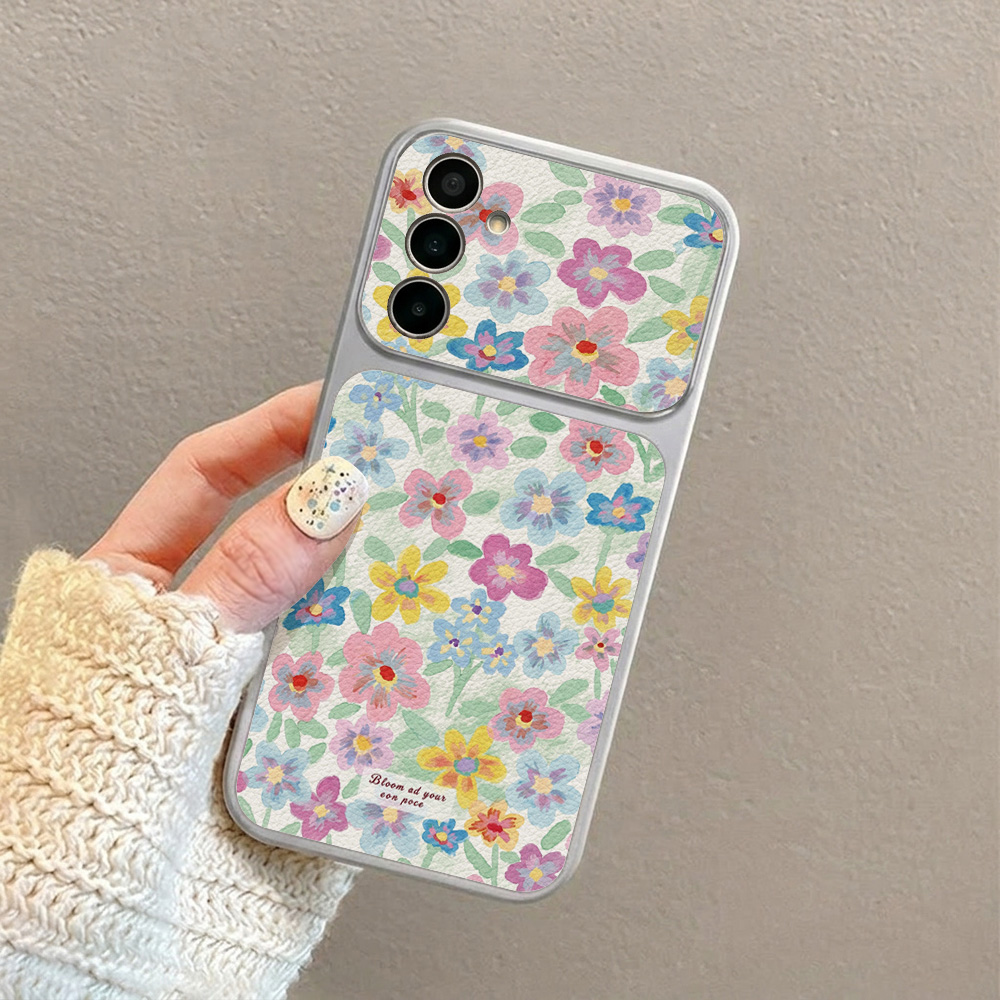 Colorful Floral Leather Phone  - Phone Cases For Samsung review and price