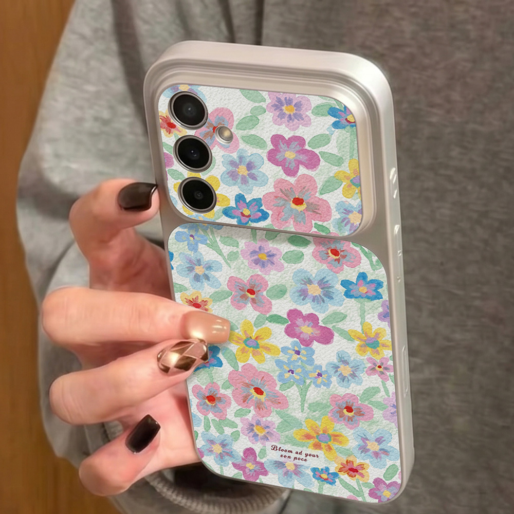 Colorful Floral Leather Phone  - Phone Cases For Samsung review and price