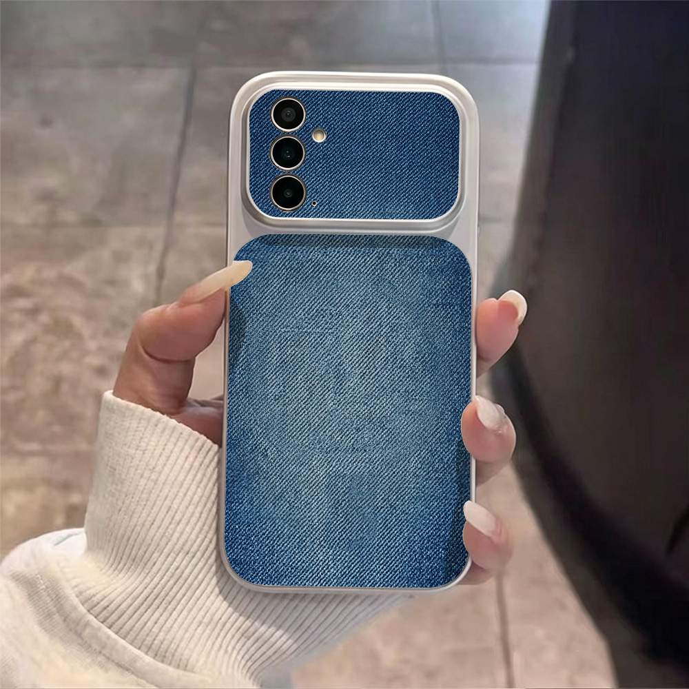 Retro Blue Denim PU Leather Ph - Phone Cases Quality review and price